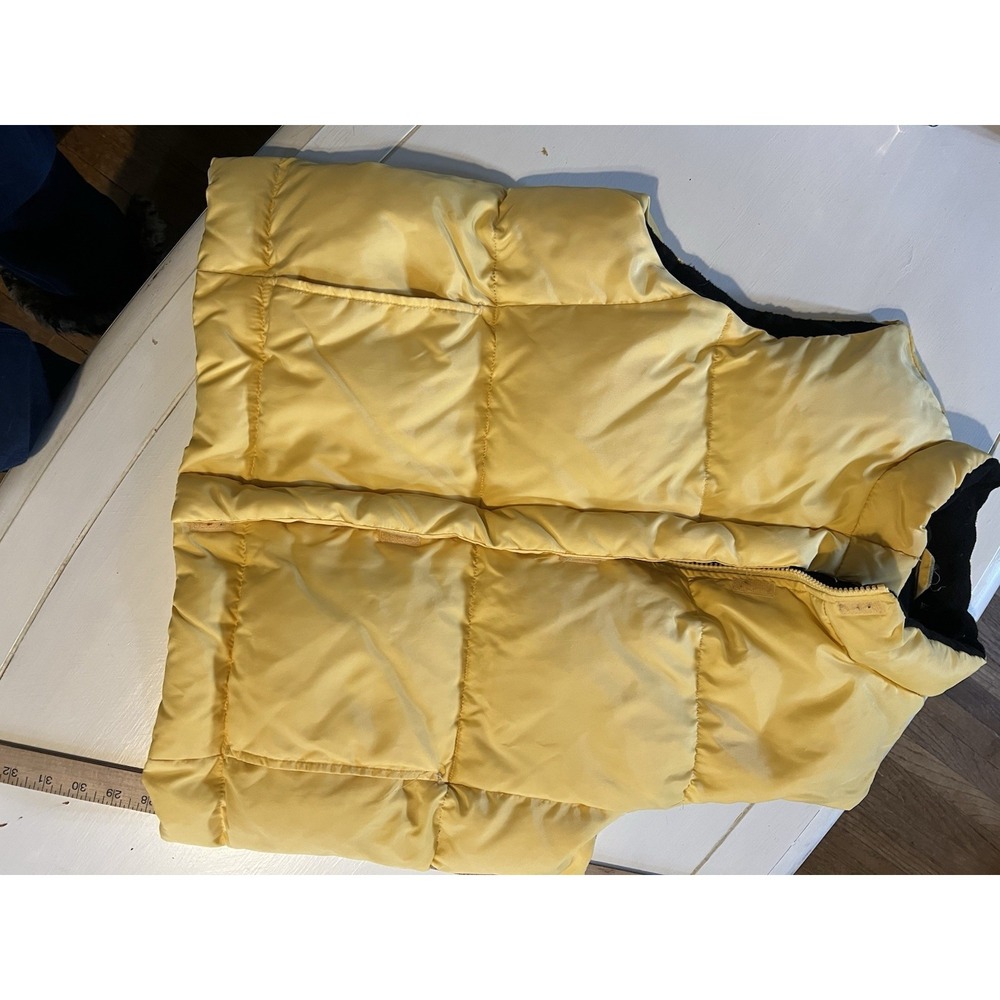 Vintage Gap Women's M Warmest Line Down Puffer Vest Butter Yellow Cozy Fits